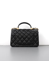 Mini Rectangle with Top Handle 21S Black Caviar Brushed Gold Hardware