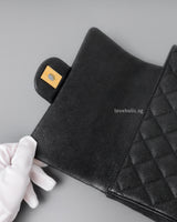 Chanel Mini Rectangle with Top Handle 21S Black Caviar Brushed Gold Hardware-details