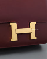 Hermes Constance 24 | Rouge Epsom Gold Hardware-details