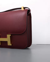 Hermes Constance 24 | Rouge Epsom Gold Hardware-details