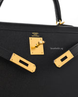 Hermes Kelly Sellier 28 | Black Epsom Gold Hardware-details