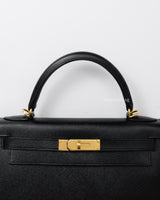 Hermes Kelly Sellier 28 | Black Epsom Gold Hardware-details