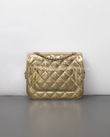 Chanel Mini Flap Bag 24C Metallic Gold Patent Leather Gold Hardware-back