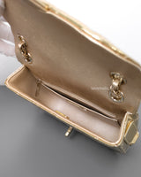 Chanel Mini Flap Bag 24C Metallic Gold Patent Leather Gold Hardware-details