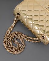 Chanel Mini Flap Bag 24C Metallic Gold Patent Leather Gold Hardware-details