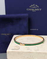 Chaumet Liens Évidence Bracelet 170 | Green with Diamonds 18K Rose Gold-front