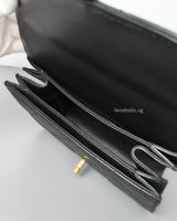 Chanel Top Handle Flap Bag Black Lambskin Gold Hardware-details