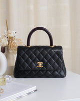 Chanel Coco Handle Small | Black Caviar Brushed Gold Hardware-front