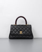 Chanel Coco Handle Small | Black Caviar Brushed Gold Hardware-front1