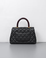 Chanel Coco Handle Small | Black Caviar Brushed Gold Hardware-back