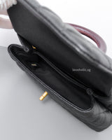 Chanel Coco Handle Small | Black Caviar Brushed Gold Hardware-details