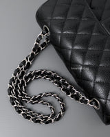 Chanel Classic Flap Small | Black Caviar Silver Hardware-details