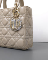 Dior My ABC Lady Dior Small | Sand Beige Lambskin Light Gold Hardware-details