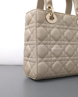 Dior My ABC Lady Dior Small | Sand Beige Lambskin Light Gold Hardware-details