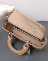 Dior Lady D-Joy Small | Biscuit  Lambskin Light Gold Hardware-details