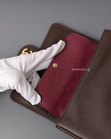 Chanel Maxi Flap Mini | 26B Brown Caviar Gold Hardware-details