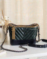 Chanel Gabrielle Hobo Small | Green Black Calfskin Multicolored Hardware-front