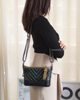Chanel Gabrielle Hobo Small | Green Black Calfskin Multicolored Hardware-model