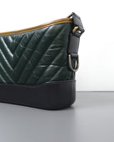 Chanel Gabrielle Hobo Small | Green Black Calfskin Multicolored Hardware-details