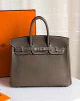 Hermes Birkin Retourne 25 | Etoupe Togo Palladium Hardware-front