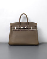 Hermes Birkin Retourne 25 | Etoupe Togo Palladium Hardware-front1