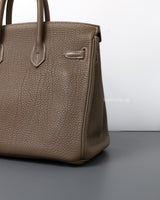 Hermes Birkin Retourne 25 | Etoupe Togo Palladium Hardware-details