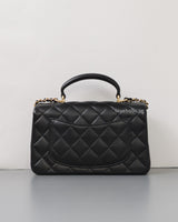 Chanel Mini Rectangle with Top Handle 22P Black Lambskin Light Gold Hardware-back