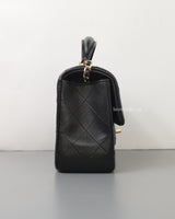 Chanel Mini Rectangle with Top Handle 22P Black Lambskin Light Gold Hardware-side
