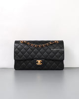 Chanel Classic Flap Medium | Black Lambskin Rose Gold Hardware-front1