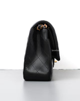 Chanel Classic Flap Medium | Black Lambskin Rose Gold Hardware-side