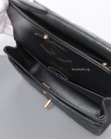 Chanel Classic Flap Medium | Black Lambskin Rose Gold Hardware-details