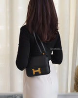 Hermes Constance 18 III Mini | Black Epsom Gold Hardware-model