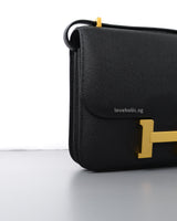 Hermes Constance 18 III Mini | Black Epsom Gold Hardware-details