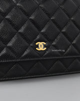 Chanel Wallet On Chain Black Caviar Gold Hardware-details