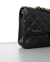 Chanel Classic Flap Medium | Black Caviar Gold Hardware-details
