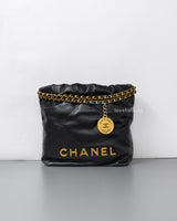 Chanel Chanel 22 Mini | Black Lambskin Brushed Gold Hardware-front1