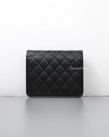 Chanel Wallet On Chain Square | Black Caviar Light Gold Hardware-back