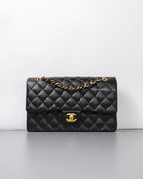 Chanel Classic Flap Medium | Black Lambskin Gold Hardware-front1