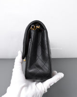 Chanel Classic Flap Medium | Black Lambskin Gold Hardware-details