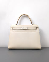 Hermes Kelly Sellier 28 | Craie Epsom Palladium Hardware-front1