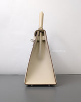 Hermes Kelly Sellier 28 | Craie Epsom Palladium Hardware-details