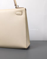 Hermes Kelly Sellier 28 | Craie Epsom Palladium Hardware-details
