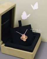 Van Cleef & Arpels VCA Vintage Alhambra Necklace 2024 Holiday Pendant | Guilloche 18K White Gold-front