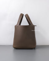 Hermes Picotin Lock 18 Etoupe Taurillon Clemence Palladium Hardware-side
