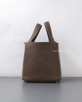 Hermes Picotin Lock 18 Etoupe Taurillon Clemence Palladium Hardware-details