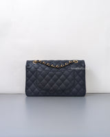 Chanel Classic Flap Medium | Navy Blue Caviar Light Gold Hardware-back