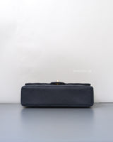 Chanel Classic Flap Medium | Navy Blue Caviar Light Gold Hardware-details