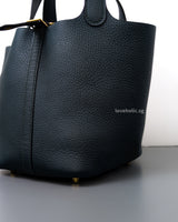 Hermes Picotin Lock 18 Vert Cypress Taurillon Clemence Gold Hardware-details