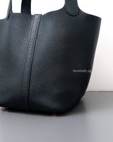 Hermes Picotin Lock 18 Vert Cypress Taurillon Clemence Gold Hardware-details