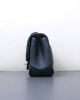 Chanel Classic Flap Mini Square | 18S Dark Blue Caviar Gold Hardware-details